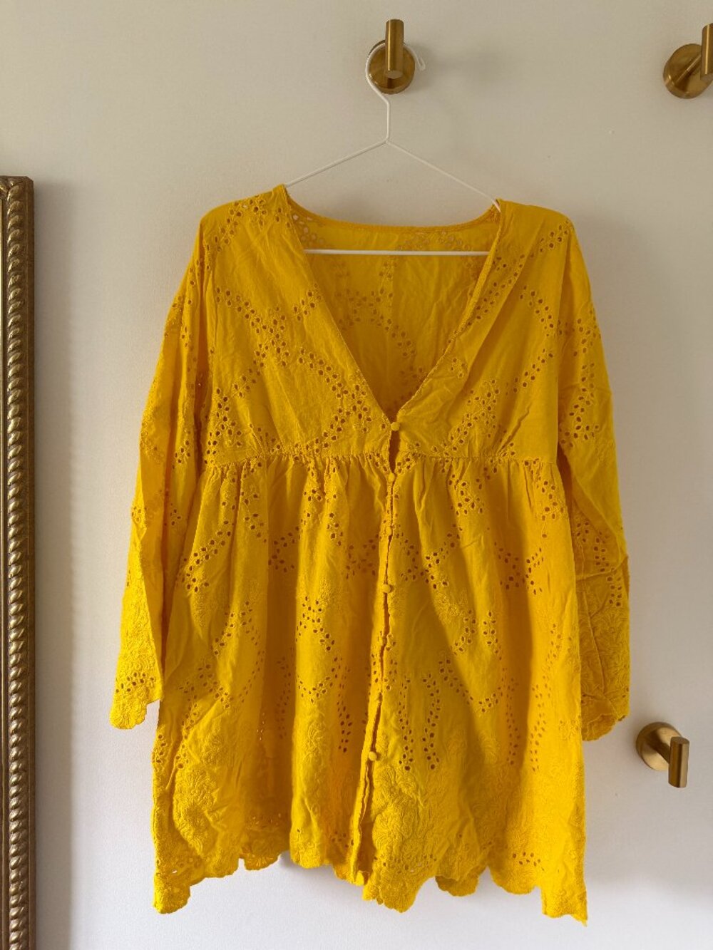 Yellow broderie dress